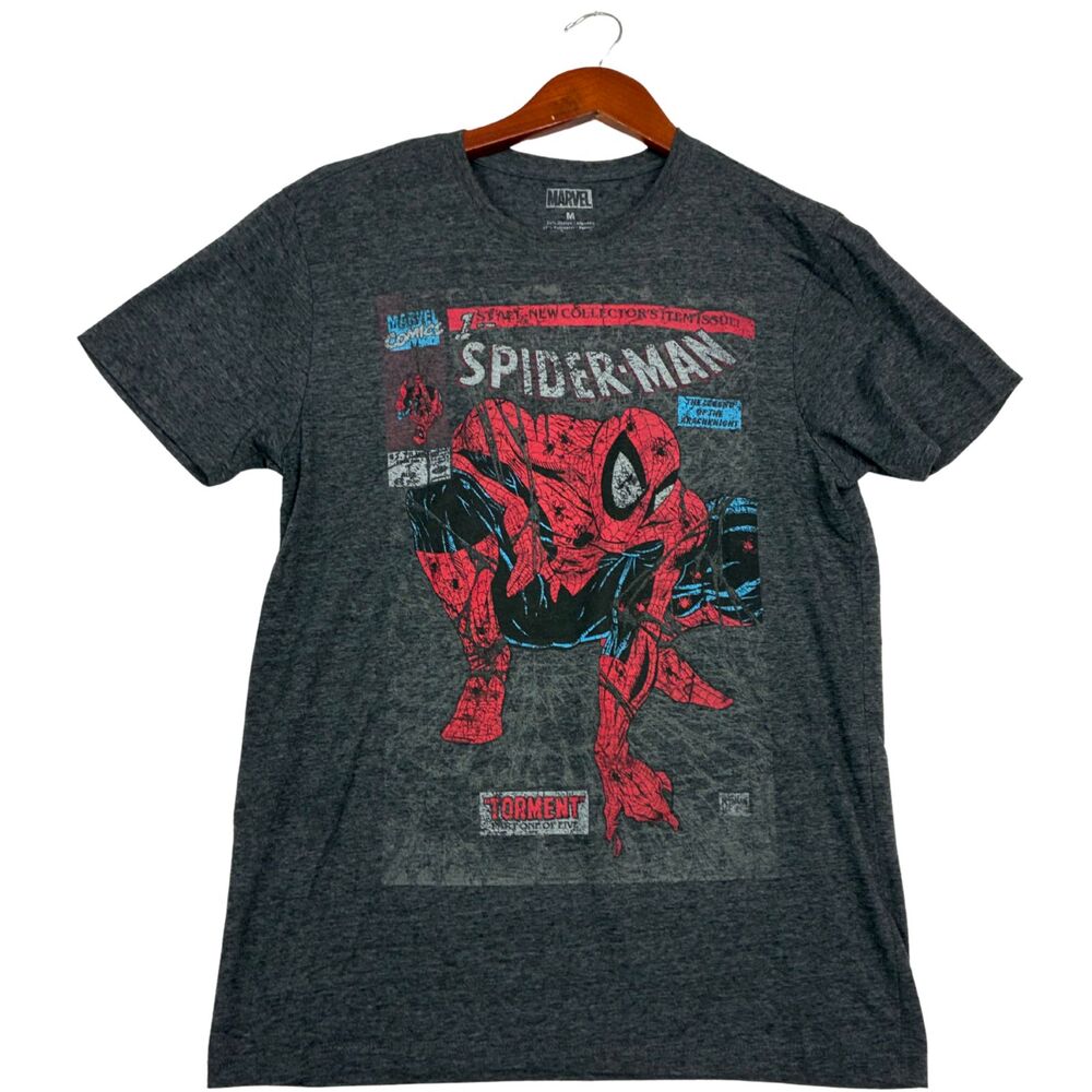Marvel Spider-Man Torment Comic Cover T Shirt Mens M Gray Graphic Superhero Tee